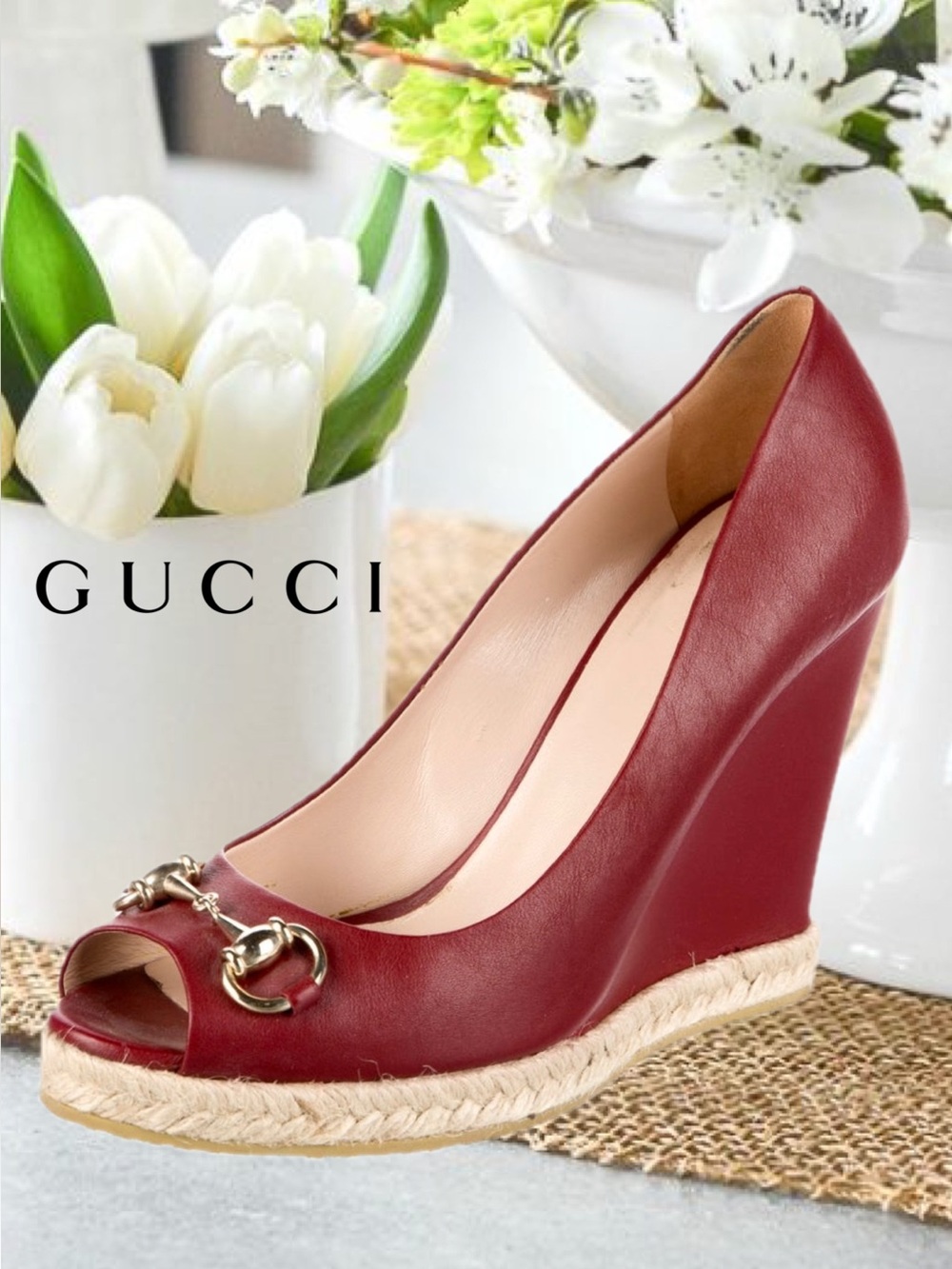 AUTHENTIC GUCCI HORSEBIT WEDGES wedges